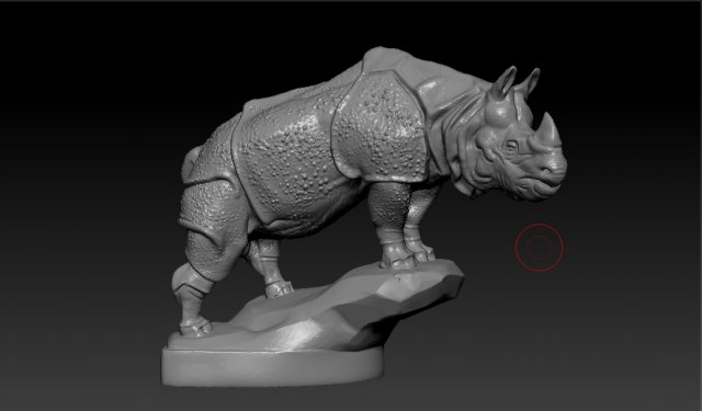 RHINO figurine on the hood of car 3D print model 3D Model