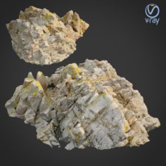 3d scanned rock cliff P2 3D Model