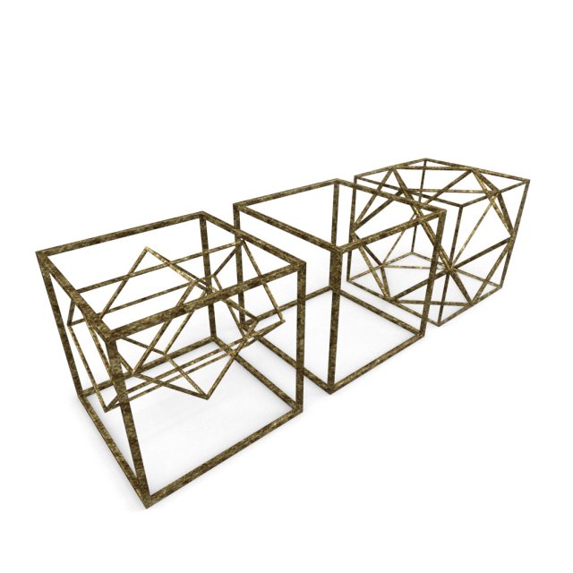 Geometric Decor Objects – Cube Frames 3D Model