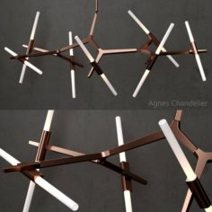 Agnes Chandelier 14 lights copper 3D Model