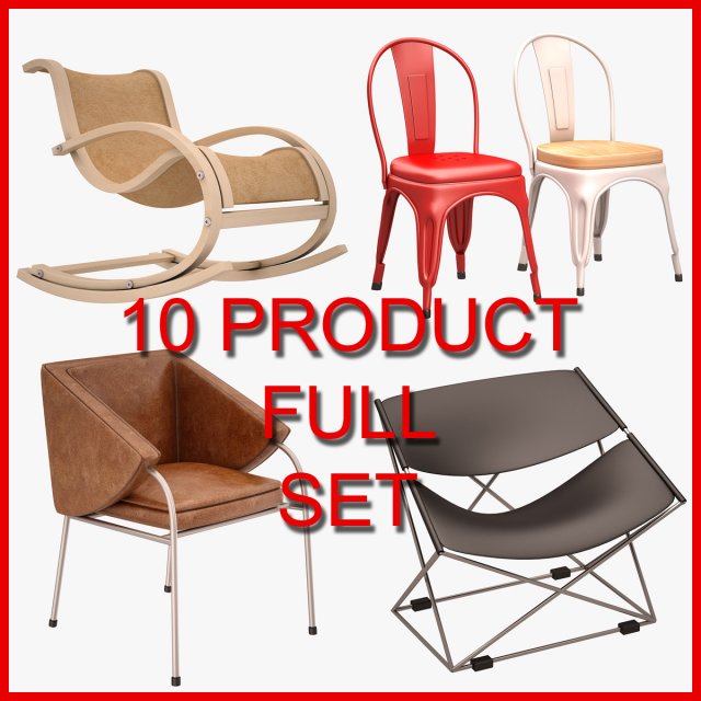 Chair Set 04 10 Product 3D Model