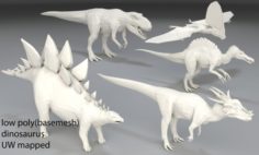 Dinosaur-5 peaces-low poly-part 7 3D Model
