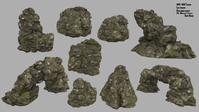 Forest rocks 3D Model