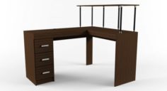 L-Shaped Office Desk 3D Model