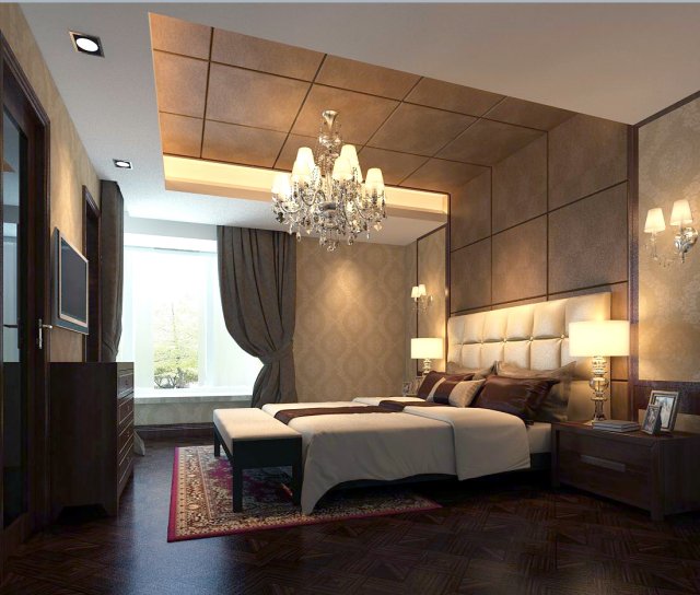 Luxury stylish interior master Bedroom – 11 3D Model