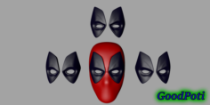 Deadpool Mask with four facial expressions 3D Model