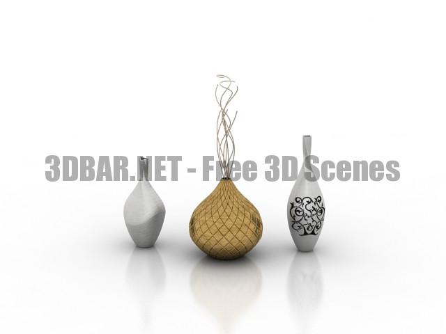 Decor vases set 3D Collection