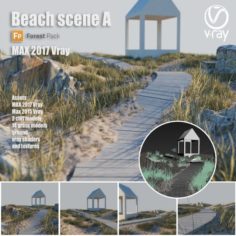 Beach scene A 3D Model