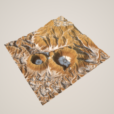 HIGH POLY 3D Crater Mountain And Texture 3D Model