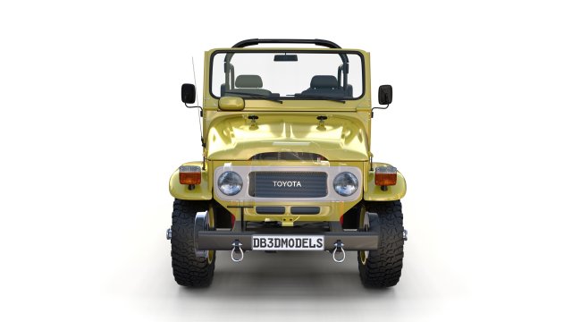 Toyota Land Cruiser FJ 40 Top Down with Chassis and Interior 3D Model