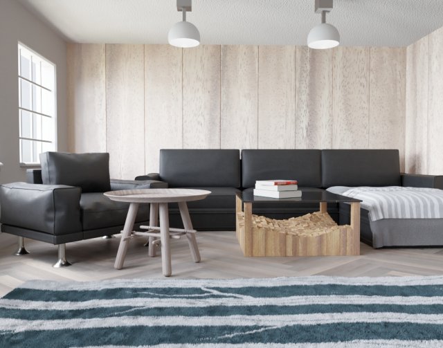 Wood Stiled Livingroom 3D Model
