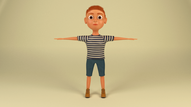 Cartoon Boy Free 3D Model