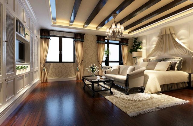 Luxury stylish interior master Bedroom – 42 3D Model