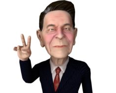 Ronald Reagan stylized gamer eady rigged 3D character 3D Model
