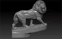Lion figurine on the hood of car 3D Model