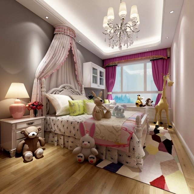 Bedroom – European style -9402 3D Model