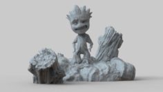 Baby Groot Sculpture 3D Print Model – STL Files for 3D Printing 3D print model 3D Model