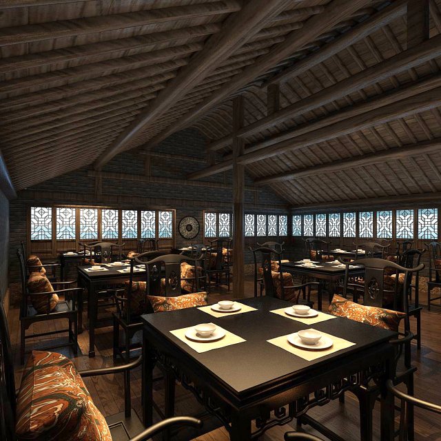 Business Restaurant – Coffee – Banquet 74 3D Model