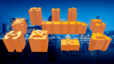 3D Printable Generic Buildings Pack 3D Model
