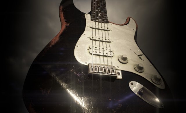 Guitar Stratocaster High-Poly PBR 3D Model