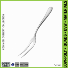 Carving Fork Common Cutlery 3D Model