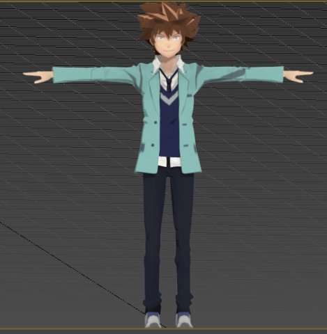 Taichi yagami digimon from aventure try 3D Model