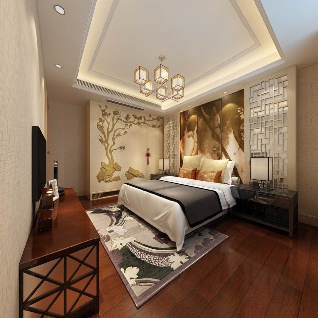 Beautifully stylish and luxurious bedrooms 123 3D Model