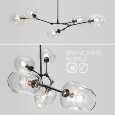 Branching bubble 5 lamps by Lindsey Adelman CLEAR BLACK 3D Model