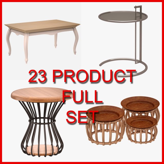 Table and Coffee Table Set 02 23 Product 3D Model