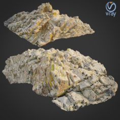 3d scanned rock cliff M2 3D Model