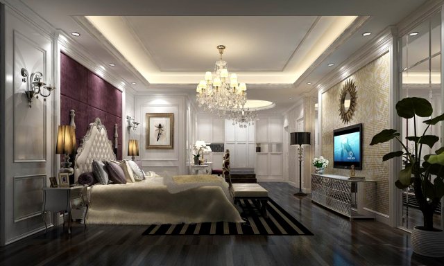 Luxury stylish interior master Bedroom – 44 3D Model