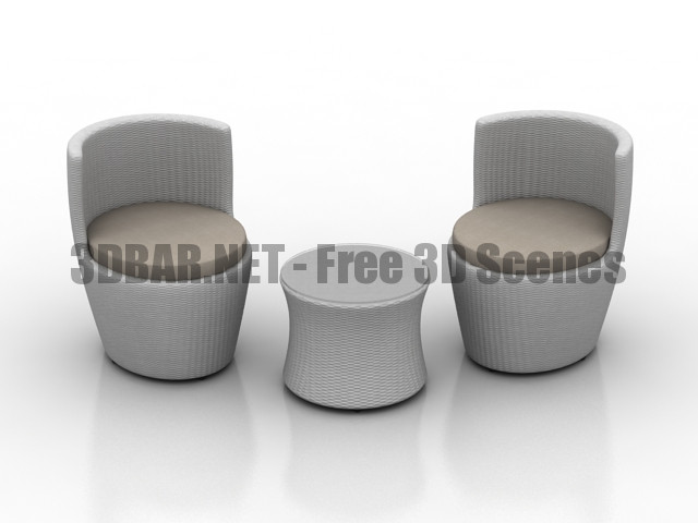 Table chair outdoor 3D Collection
