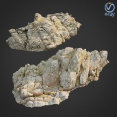3d scanned rock cliff L2 3D Model