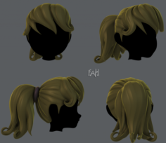 3D Hair style for girl V02 3D Model