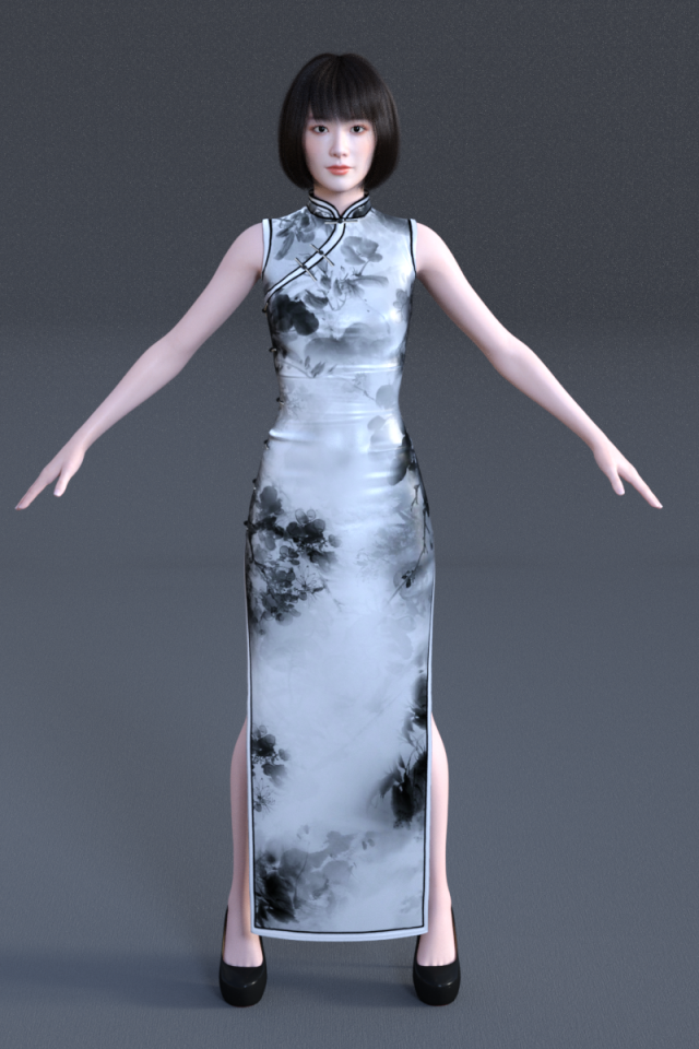 Cheongsam Woman 3D Model
