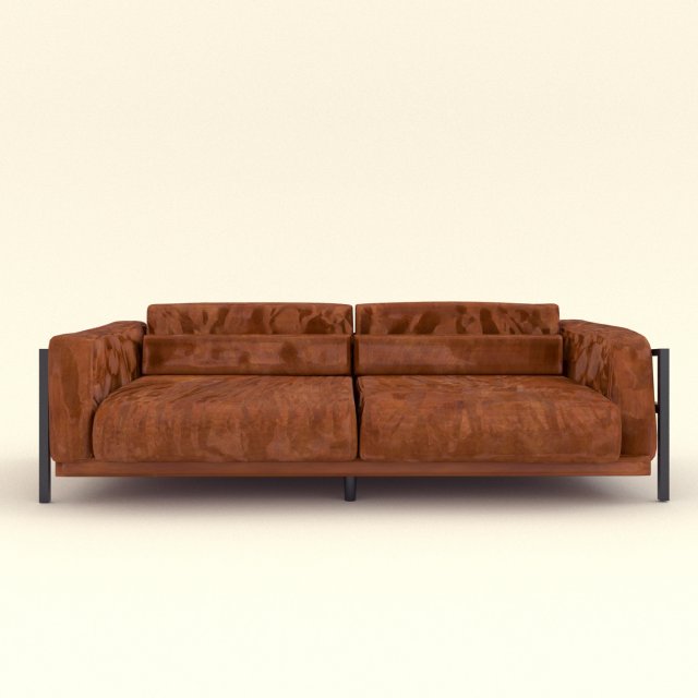 Leather sofa in the living room 3D Model