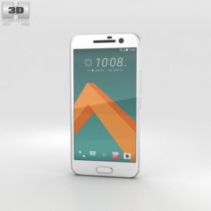 HTC 10 Glacier Silver White Front 3D Model
