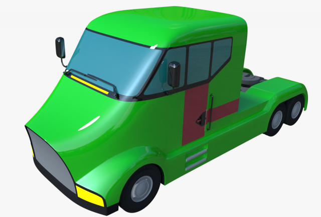 Futuristic Semi-truck 3D Model