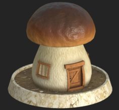 Cartoon mushroom house 3 3D Model