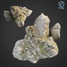 3d scanned rock cliff Q2 3D Model