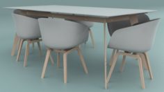 Office Table And Chairs 3D Model