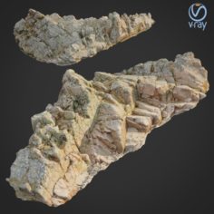 3d scanned rock cliff N2 3D Model