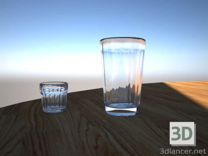 3D-Model 
Glass of faceted + rmka