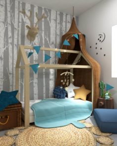 Kid Room interior with toys and decor 3D Model