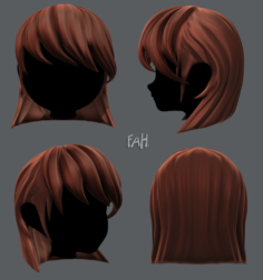 3D Hair style for girl V05 3D Model