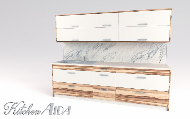 Kitchen Aida – Small Kitchen Panel 3D Model