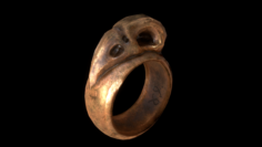Realistic Raven Skull Ring 3D Model