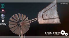 Low Poly Windmill PBR VR – AR – low-poly 3D Model