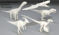Dinosaur-5 peaces-low poly-part 6 3D Model