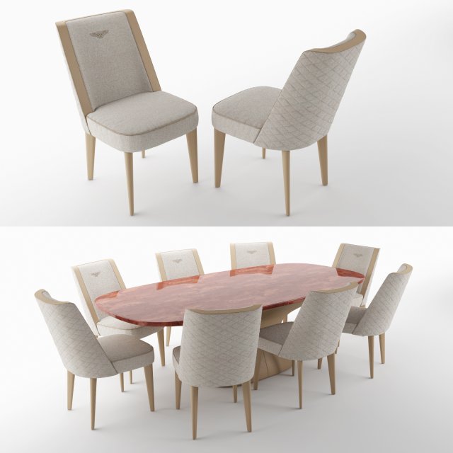 BENTLEY HOME stamford chair and alston table 3D Model